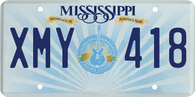 MS license plate XMY418