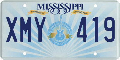 MS license plate XMY419