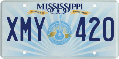 MS license plate XMY420