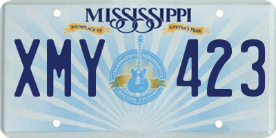 MS license plate XMY423