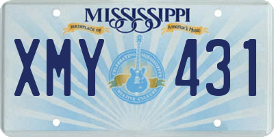 MS license plate XMY431