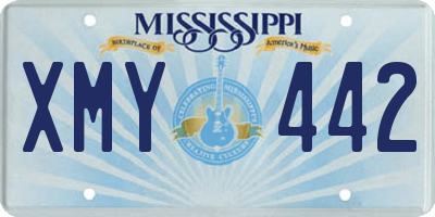 MS license plate XMY442