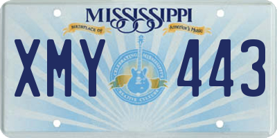 MS license plate XMY443