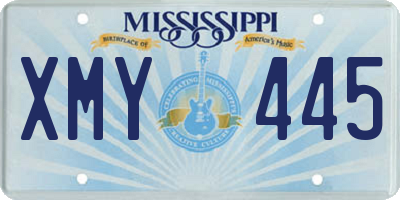 MS license plate XMY445