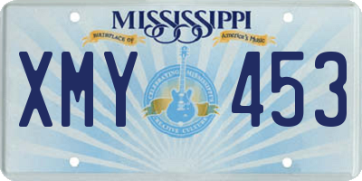 MS license plate XMY453