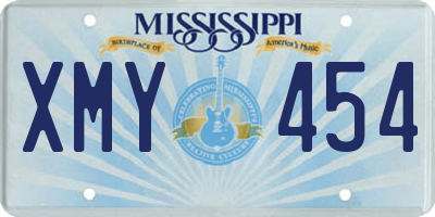 MS license plate XMY454