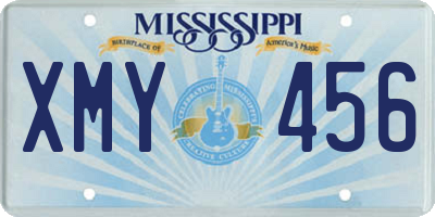 MS license plate XMY456