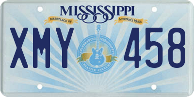 MS license plate XMY458