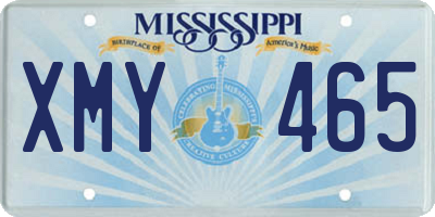 MS license plate XMY465