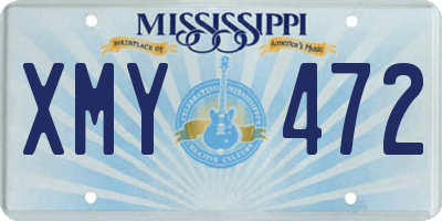 MS license plate XMY472
