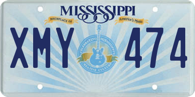 MS license plate XMY474