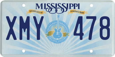 MS license plate XMY478