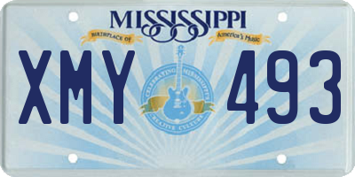 MS license plate XMY493