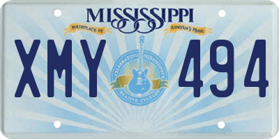 MS license plate XMY494