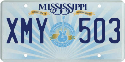 MS license plate XMY503