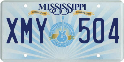 MS license plate XMY504