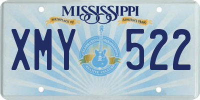 MS license plate XMY522