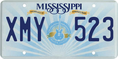 MS license plate XMY523