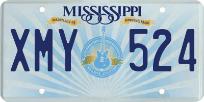 MS license plate XMY524