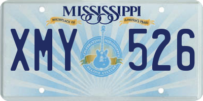 MS license plate XMY526