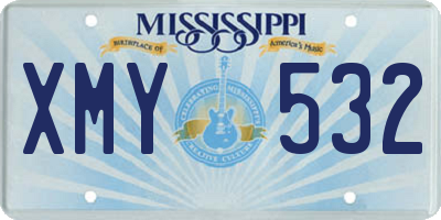 MS license plate XMY532