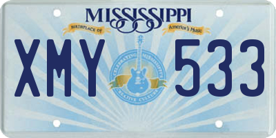 MS license plate XMY533