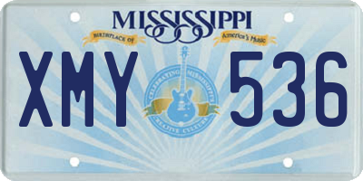 MS license plate XMY536
