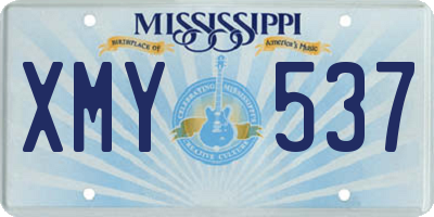 MS license plate XMY537