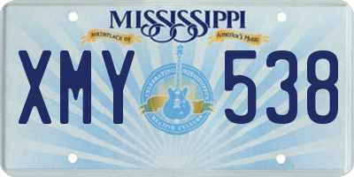 MS license plate XMY538