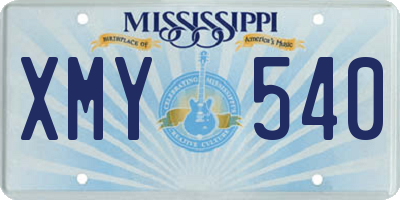 MS license plate XMY540