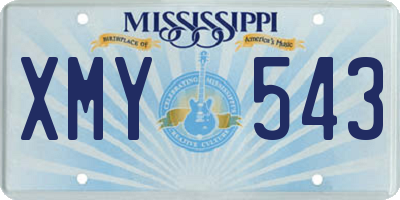 MS license plate XMY543