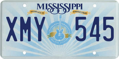 MS license plate XMY545