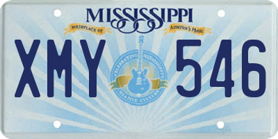 MS license plate XMY546