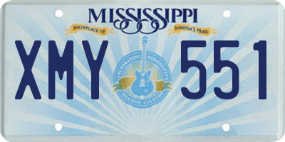 MS license plate XMY551