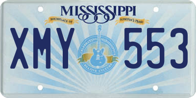 MS license plate XMY553
