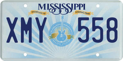 MS license plate XMY558