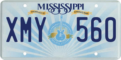 MS license plate XMY560