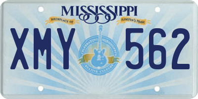 MS license plate XMY562