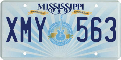 MS license plate XMY563