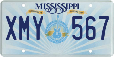 MS license plate XMY567