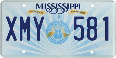MS license plate XMY581