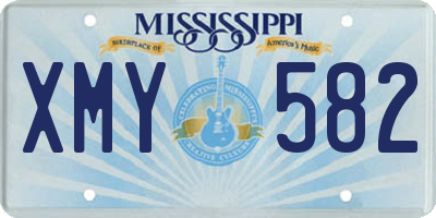 MS license plate XMY582