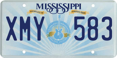 MS license plate XMY583