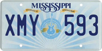 MS license plate XMY593