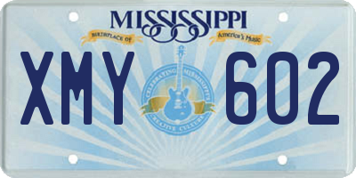 MS license plate XMY602