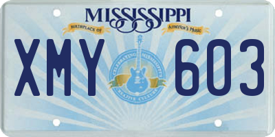MS license plate XMY603