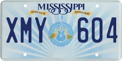 MS license plate XMY604