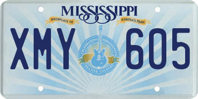 MS license plate XMY605