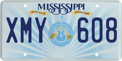 MS license plate XMY608