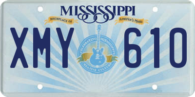 MS license plate XMY610
